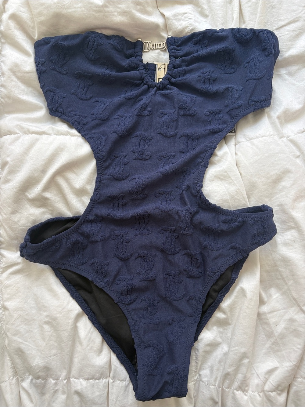 Juicy Couture NWT Navy Monokini with Terrycloth Logo